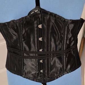 Black satin corset, size 34